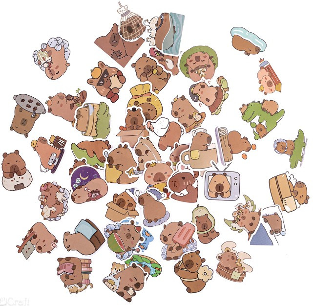 Naklejki winylowe - Kapibara (50szt) DPCA-027 Dalprint